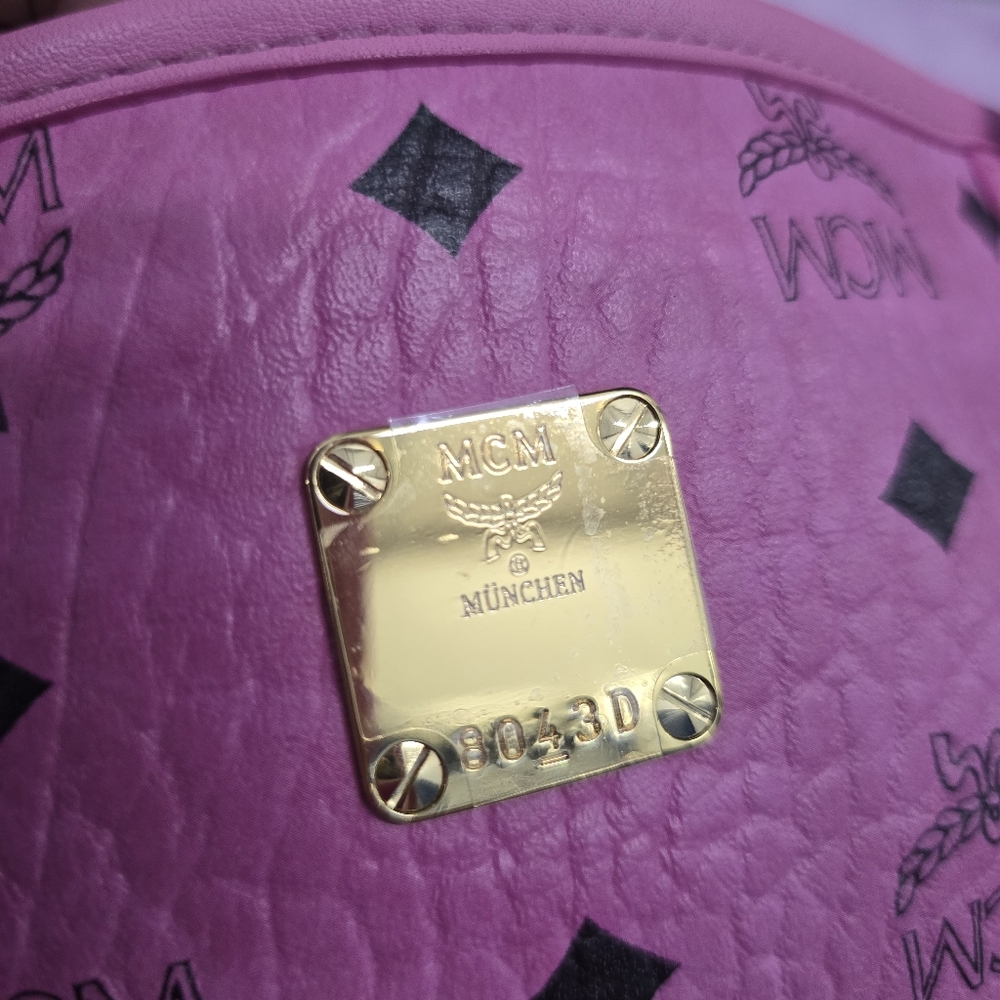 MCM Pink Women's Leather Very Large Tote Bag - Picture 11 of 11